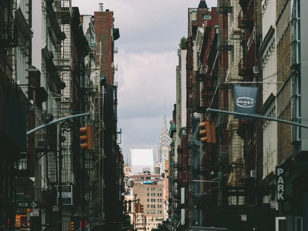 New York street lined with fire escapes